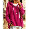 Sudadera con capucha casual de manga larga holgada de punto gofre para mujer europea y americana de desarrollo propio 2026 estación independiente de Amazon