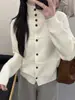 Nueva chaqueta cárdigan de punto para mujer, estilo transfronterizo de otoño e invierno, cuello alto, holgada, casual, adelgazante, elegante, color liso, suéter versátil