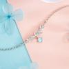 Pulsera de Tobillo de Plata S999 Rama de Luna para Mujer, Pulsera Fresca, Dulce, Linda, Pulsera Fresca, Fantasía, Misteriosa, Romántica