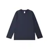 Camiseta de Manga Larga para Hombre de Algodón Puro Pesado 230g, Cuello Redondo, Corte Holgado, Unisex, Blanco Puro, Camiseta Base que Cubre el Cuerpo, Moderna y Versátil