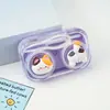 Estojo para Lentes de Contato Desenho Animado Fofo Transparente Portátil Estilo Ins Caixa de Armazenamento de Óculos High-End Girly Heart