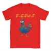 Camiseta de Algodão Transfronteiriça para Homens F-Caw-F Frango Galo Maluco Engraçado Meme Tendência Camiseta de Algodão Camiseta de Manga Curta