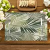 Nuevo Producto Ins Tela Retro con Hojas Mantel Individual Salón de Té Cafetería Esterilla Aislante Decorativa Mesa Aislante Mantel Individual Venta al por Mayor