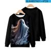 2023 Cross-border Novos elementos de Halloween Impressão criativa 3D Digital Casual Solto Masculino e Feminino Moletom com gola redonda