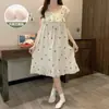 Bata de noche para mujer con copas en el pecho, pijama de algodón nube, nuevo estilo de verano, talla grande, versión coreana, ropa de casa de longitud media