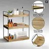 Estantería de Almacenamiento de Madera Lista para Enviar, Almacenamiento Multicapa Estilo Escritorio para Especias y Cosméticos, Estantería de Hierro para Cocina y Baño de Uso Diario