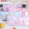 Ocasionalmente muy lindo estuche triangular para lápices de descompresión de aire para estudiante, niña, almacenamiento de escritorio, estuche para lápices, bolsa para artículos de papelería