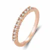 Anillo de moda japonés y coreano joyería femenina micro-incrustado diamante completo circón anillo delgado fila única Diamante dedo índice moda anillo comercio exterior