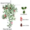 Guirnalda de Frutos Rojos y Bayas Artificiales de Navidad Decoración de Año Nuevo Arreglo de Mesa Racimo de Frutos Rojos Artificiales de Navidad