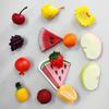 Imán de nevera de simulación de frutas y verduras de PVC Mini Fresa Sandía Manzana Cereza Lichi Piña imán de nevera