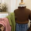 Camiseta Interior para Niñas Otoño e Invierno Suave Ceroso Suéter Pulóver para Bebé Camiseta Interior de Punto para Niños Suéter Grueso de Cuello Medio Alto Top