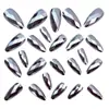 Uñas de Moda con Forma de Almendra y Punta Redonda, Plateadas, en Forma de Diamante, Galvanizadas, Estilo Europeo y Americano, Uñas Desmontables Portátiles Simples y Elegantes