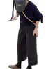Calças casuais de lã grossa com cintura elástica para mulheres, tamanho grande, para mulheres plus size, novo estilo outono e inverno, adequadas para corpo tipo pera, calças cropped de perna larga