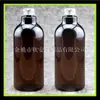 Garrafa com colher marrom 500ml tampa de alumínio garrafa PET garrafa de Orvalho puro garrafa de detergente para roupa garrafa de beleza garrafa de Tônico