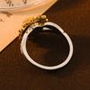 Anillo de moda girasol bicolor dorado y plateado con espejo cruzado y diamantes calientes para mujer, estilo europeo y americano personalizado, joyería de mano, suministro al por mayor