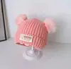Gorros para Bebé Otoño e Invierno Lindo Oso Gorros de Lana para Bebé Gorros de Punto de Invierno para Niños y Niñas Gorros Cálidos para Niños con Protección para los Oídos