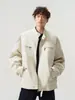 Chamarra corta de lona para hombre con cuello mao, colección primavera/otoño 2025, corte limpio holgado estilo workwear