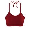 Nuevo Estilo Camisola de Cuello Halter con Almohadillas en el Pecho para Mujer, Ropa de Verano Exterior o Interior, Camisola Sexy de Cuello Halter sin Espalda Lencería para Mujer