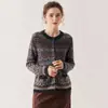 Suéter de Cachemira Suelto Nuevo con Cuello Redondo para Mujer, Cárdigan Jacquard Holgado, Chaqueta de Punto, Otoño e Invierno, Artesanía, Retro, Engrosado
