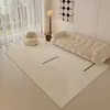 Tapete Simples Estilo Creme para Sala de Estar, Tapete de Cabeceira para Casa, Tapete de Quarto, Tapete com Laços TPR Antiderrapante Fácil de Limpar
