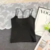 Camisole de Alça Dupla Estilo Novo Puro Desejo para Mulheres, Camada Base Sexy com Bojos, Lingerie Costurada com Costas Bonitas para Mulheres