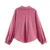 Ropa de mujer europea y americana transfronteriza ZA, la camisa de popelina a rayas de manga larga más vendida en AliExpress con detalle de lazo