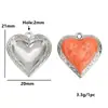 Acero Inoxidable Color Esmalte Colgante de Corazón con Goteo de Aceite Encaje Tallado Colgante de Corazón de Melocotón Accesorios para Manualidades Accesorios