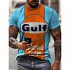 Camiseta de verano con estampado digital 3D para hombre, nueva camiseta de manga corta y cuello redondo de talla grande para comercio exterior transfronterizo.