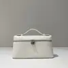 Bolsa para Lonchera Modelo Nuevo Transfronteriza Lp19, Bolsa de Caja de Cuero de Vaca de Primera Capa, Bolso de Hombro Único, Bolso Cruzado para Maquillaje para Mujeres