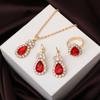 Collar transfronterizo femenino red de circonita aretes colgantes de nicho traje de alto sentido cadena de clavícula de acero de titanio al por mayor