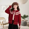 Suéter de Punto Cuadros con Forma de Diamante para Niñas Famosas de Internet para Niños Mayores, Nuevo Estilo Otoño e Invierno, Top Chaqueta de Punto Patchwork Dulce y Elegante