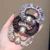 Goma para el pelo de satén perlado para mujer, coletero plisado de alta gama para recogidos bajos, accesorio para el pelo simple y elegante