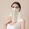 Mascarilla de seda de verano para protección solar, cara completa, protección para el cuello, protección UV, para montar, conducir, cubierta facial, mascarilla de seda de morera, velo femenino