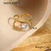 Anel Empilhado Popular Europeu e Americano Transfronteiriço com Múltiplos Círculos Estilo Ins Metálico Moda Aço Inoxidável Banhado a Ouro 18K Anel Personalizado