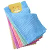 Toalla Pequeña Cuadrada de Terciopelo Coral, Toalla de Mano Cuadros Auspiciosos de Onda de Agua, Toalla Cuadros Anchos de Piña, Toalla Pequeña de Guardería