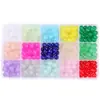 Caixa de conjunto de contas de vidro gelatina de 8mm em duas cores material para embalagem acessório manual DIY materiais contas para pulseira