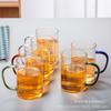 Copo de Água de Vidro Espesso do Fabricante, Copo de Vidro Seis Cores, Copo de Café da Manhã Resistente ao Calor, Copo de Suco e Leite, Copo Único de Vidro de Borossilicato Alto para Chá