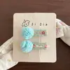 Pinzas para el pelo de tela para niños estilo coreano, Pompoms lindos, Dulces pinzas de pico de pato florales y de cuadros, Accesorios para el pelo de bebé