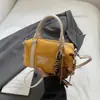 2025 Nuevo Bolso Boston Estampado Leopardo de Galleta de Nicho Moda Bordado Retro Bolso Almohada Lindo Bolso Cruzado