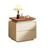Mesita de Noche de Madera Maciza Dormitorio Hogar 2026 Nuevo Lujo Ligero Sensación de Alta Gama Pequeño Gabinete de Almacenamiento Vintage Moderno Simple