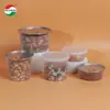 Frasco de Plástico PP con Boca Ancha, Grado Alimenticio, con Tapa de Aluminio, Recipiente de Empaque para Snacks, Pasteles y Postres, Recipiente de Fácil Apertura