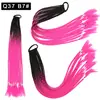 Pelucas Trenzadas de Colores Estilo Europeo y Americano, Coletas de Color Degradado, Trenzas de Espiga de Celebridades de Internet, Trenzas de Boxeadora de Tres Hebras para Discoteca