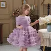 Ropa infantil transfronteriza, vestido de pastel de un hombro, vestido de princesa para fiesta de cumpleaños infantil, vestido festivo para anfitrión de actuación