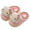 Pantuflas de Algodón Originales Hello Kitty para Niños Invierno Niñas Calientes con Felpa Extra Piel Zapatos de Algodón Bebé HelloKitty Padre-Hijo