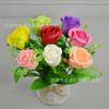 Simulación Capullo de Rosa Flor de Camino Rama Única Capullo de Rosa Arco de Corte Cuadrado Arco de Boda Arco de Flores Rosa