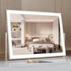Espejo de Maquillaje con Luces Espejo de Maquillaje Led Desmontable Control Táctil Inteligente Rotación de 360 Grados Espejo de Maquillaje de Escritorio