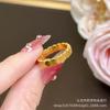 Anel de ouro Sha para mulheres por um longo tempo não desbota pequeno doce imitação de ouro abertura anel feminino cobre banhado a ouro acessórios novo atacado