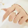 Anillo Abierto de Mariposa Plateado Cepillado Nuevo de Moda Versátil Llamativo Ajustable para Dedo Índice