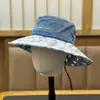 Nuevo Sombrero de Pescador de Mezclilla Lavada Estilo Japonés para Primavera y Verano con Adorno de Encaje, Versátil Bordado de Letras para Exteriores, Plegable Tendencia de Vacaciones