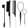 Cepillo para Cejas Popular de Doble Extremo Transfronterizo, Punta de Aguja de Acero Resaltadora, Peine de Cola, Extractor de Cabello, Peine para Peinar el Cabello, Set de Herramientas para Peluquería
